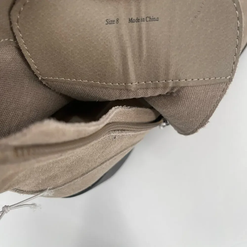 DOLCE VITA Nigel Boots Size 8 Lace Up Heels NEW Suede Leather Bootie Taupe NWOT - Picture 6 of 16